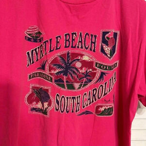 vintage disney mickey mouse pink myrtle beach south carolina single stitch shirt